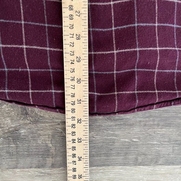 Bill Blass Mens Plaid Shirt Extra Large Tall XLT Maroon Cotton - Picture 14 of 16